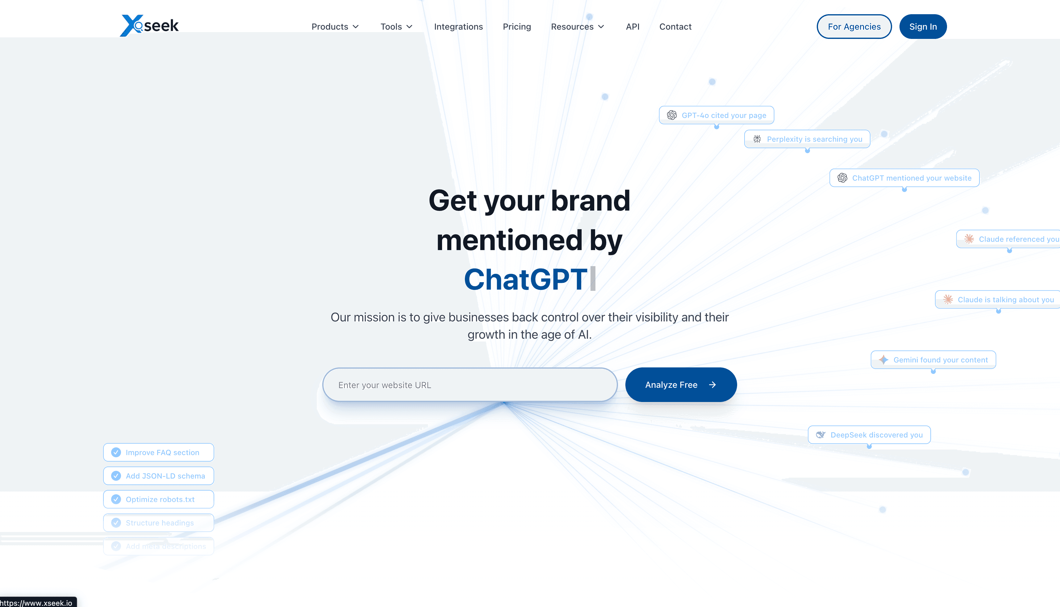 xSeek AEO Platform Dashboard